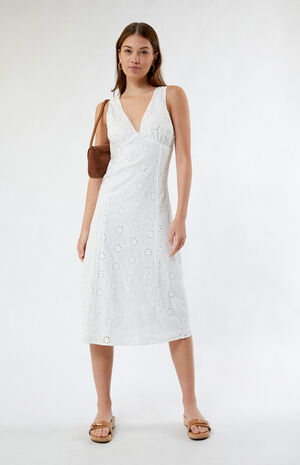 V-Neck Bias Cut Midi Dress image number 1