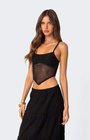 Cressida Sheer Mesh Tank Top image number 4