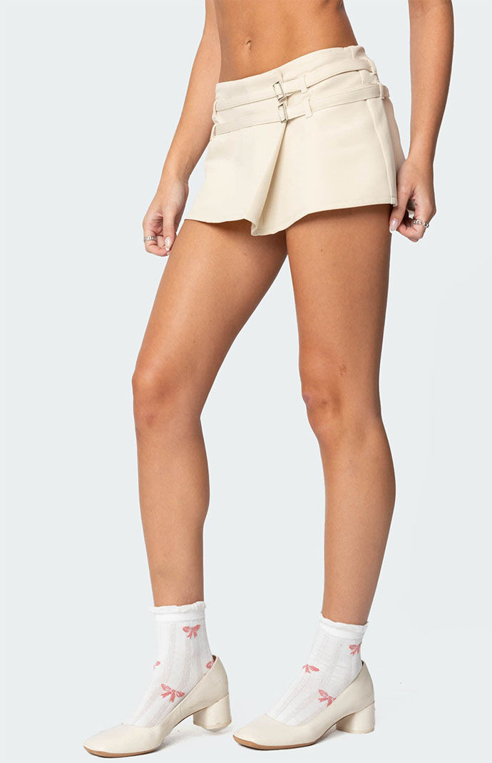Edikted Double Belt Wrapped Mini Skort