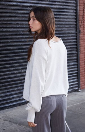 Gray Off-The-Shoulder Sweater Gray Off-The-Shoulder Sweater image number 3