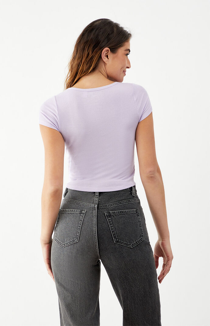 Jade Ribbed Scoop T-Shirt