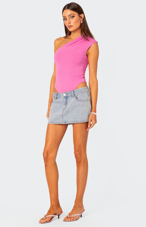 Tabby Gathered One Shoulder Bodysuit image number 2