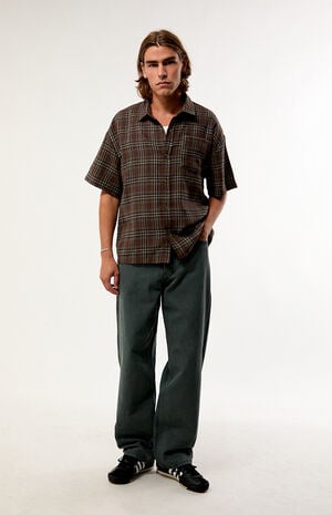 Chocolate Plaid Woven Flannel Shirt image number 4