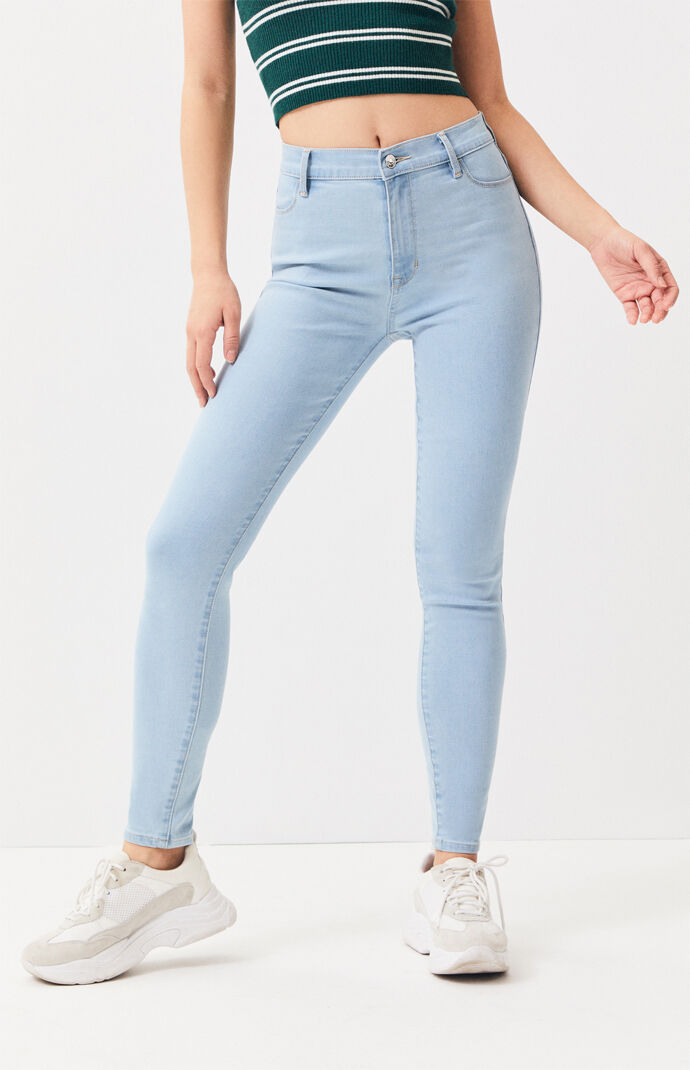 light blue high waisted jeggings