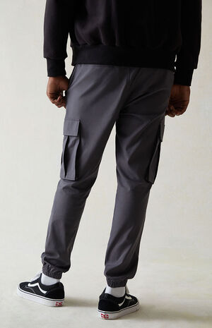 Performance Gray Slim Cargo Joggers image number 4