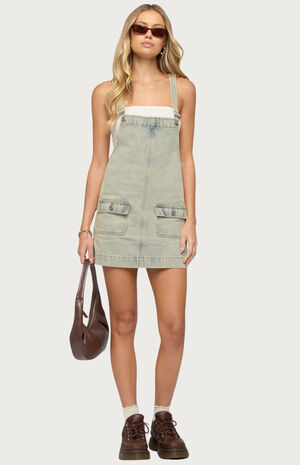 Overall Denim Mini Dress image number 5