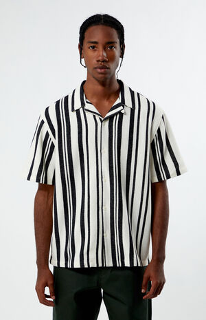Textured Stripe Camp Shirt image number 1
