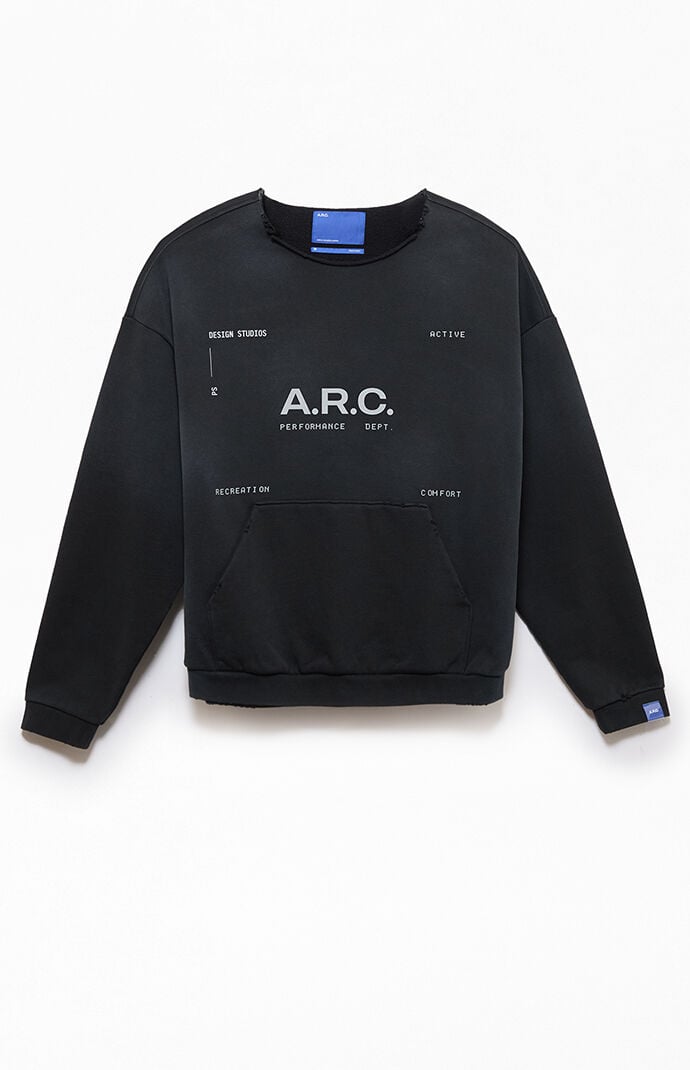 A.R.C. Black Vintage Wash Heavyweight FleeceÂ CutoffÂ Sweatshirt