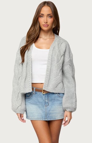 Braiden Chunky Cable Knit Cardigan image number 1