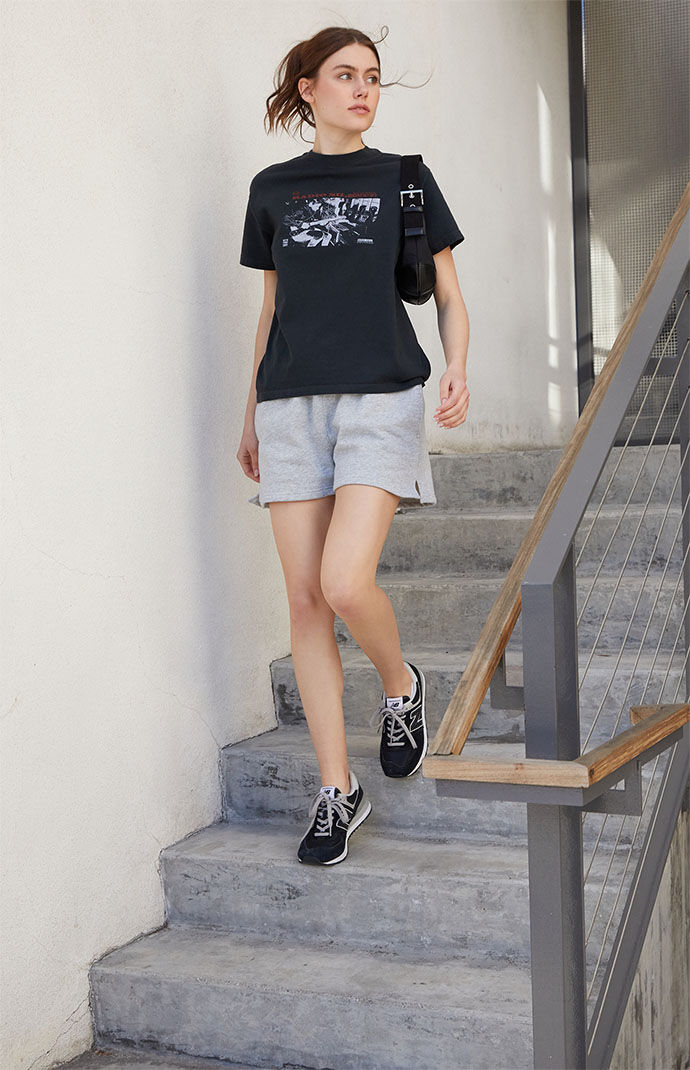 John Galt Silver Rosa Sweat Shorts PacSun