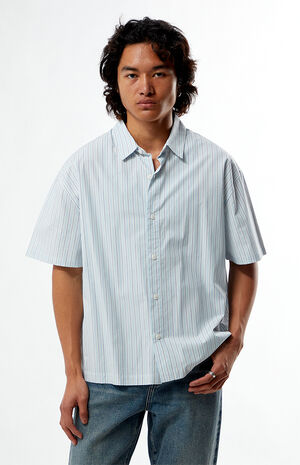 Blue Striped Boxy Shirt image number 1