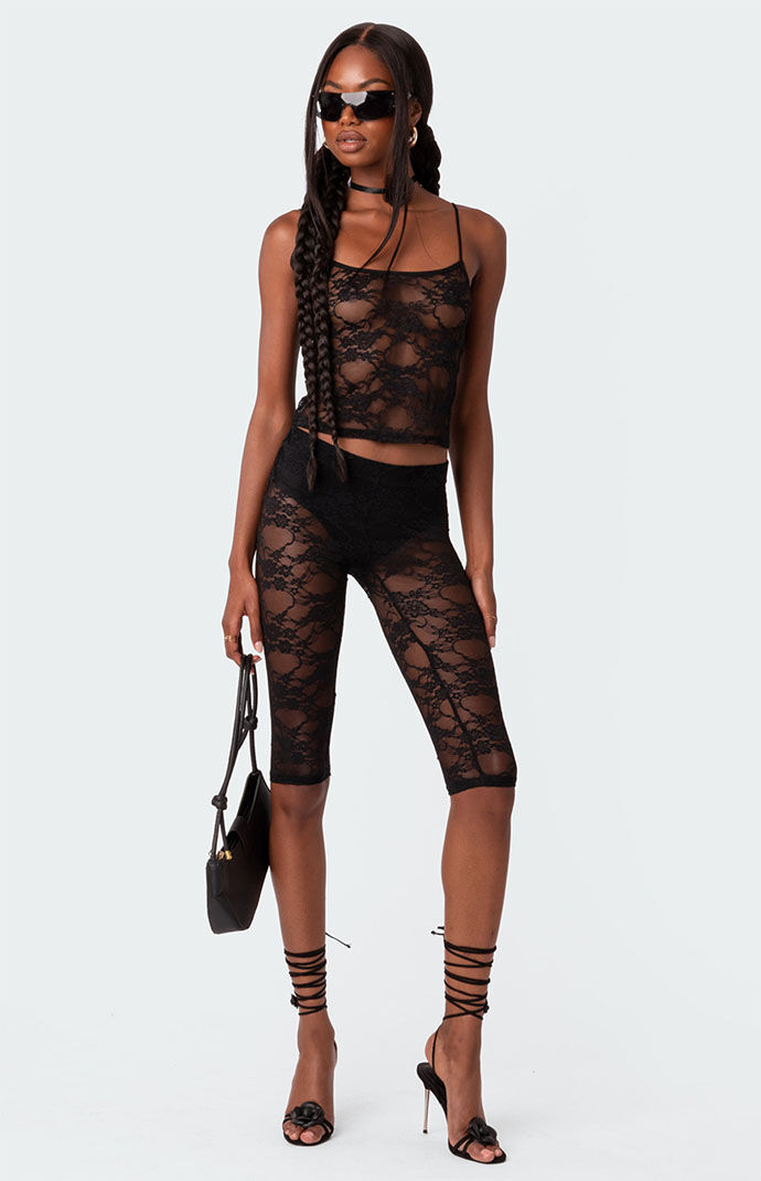 Sheer lace on sale leggings