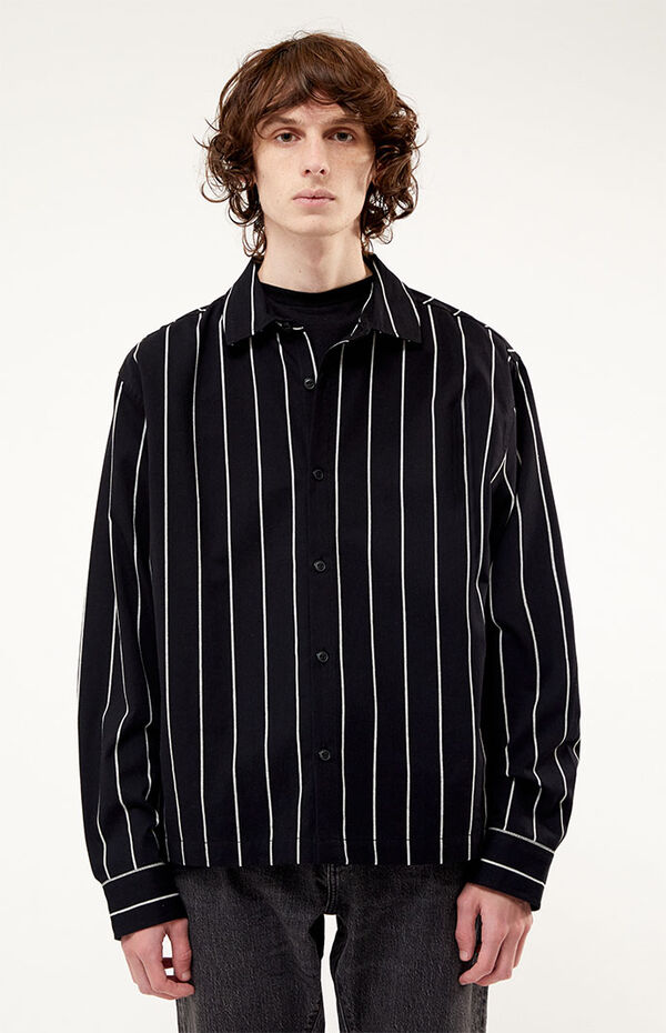 Pacsun Black Pinstripe Classic Button Down Shirt | Pacsun