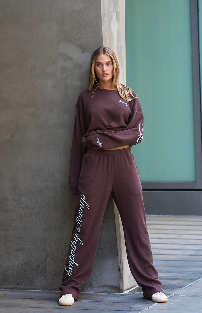 THE MAYFAIR GROUP Empathy Always Waffle Knit Baggy Sweatpants