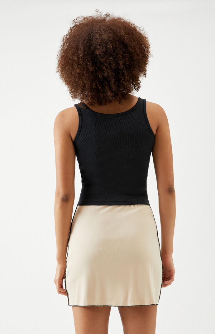 Raw Seam Mini Skirt