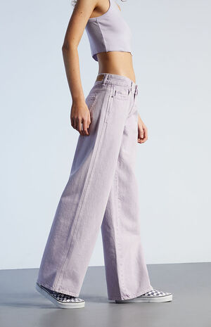 Eco Lavender Low Rise Baggy Jeans image number 3