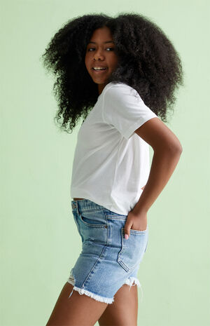 Medium Indigo Denim Shorts image number 4