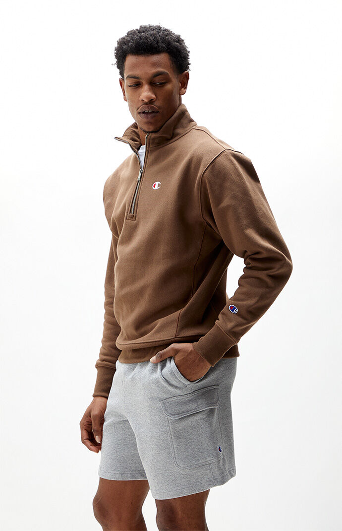 Reverse Weave Mock Neck Sweatshirt