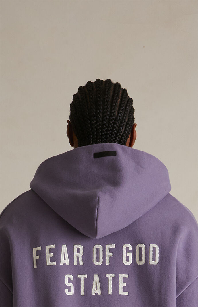 【FOG Essentials】Lavender Heavy Fleece Hoodie Fear of God Essentials Lavender Heavy Fleece Hoodie | PacSun
