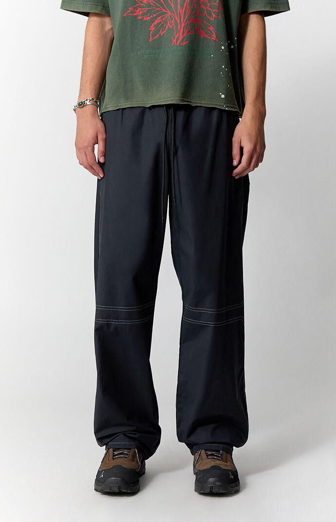 Pacsun Black Contrast Stitch Baggy Track Pants | Pacsun