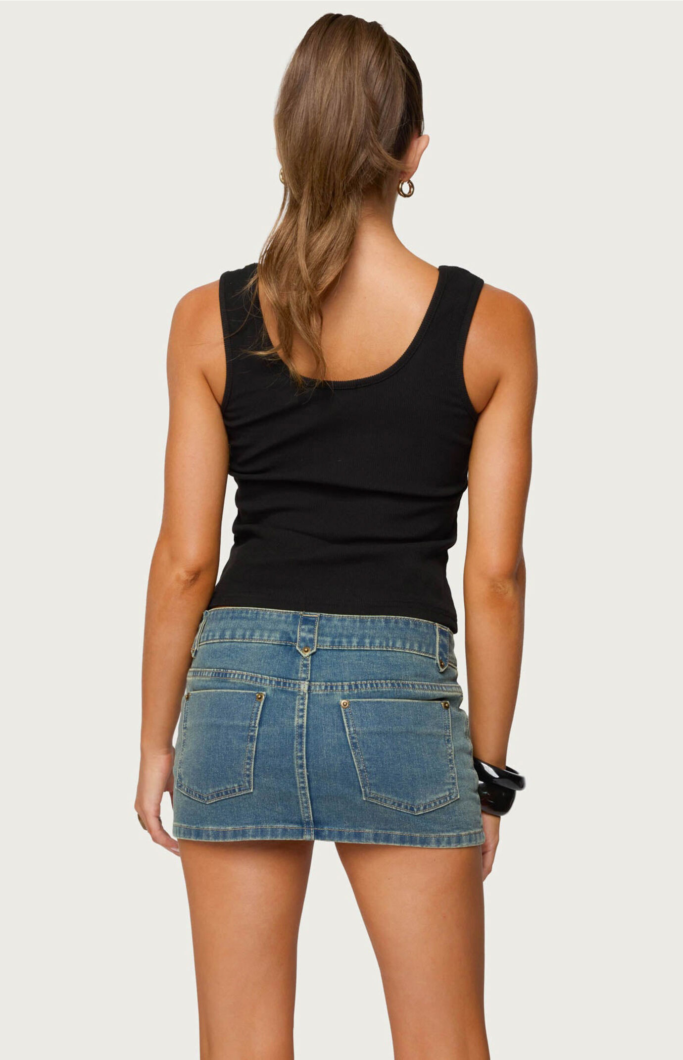 Edikted Shell Button Scoop Tank Top | Pacsun