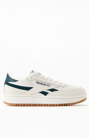 Women's White & Green Club C Double Pop Sneakers image number 2