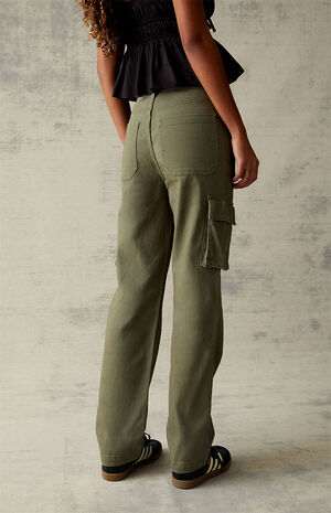 Olive Cargo Dad Pants image number 4