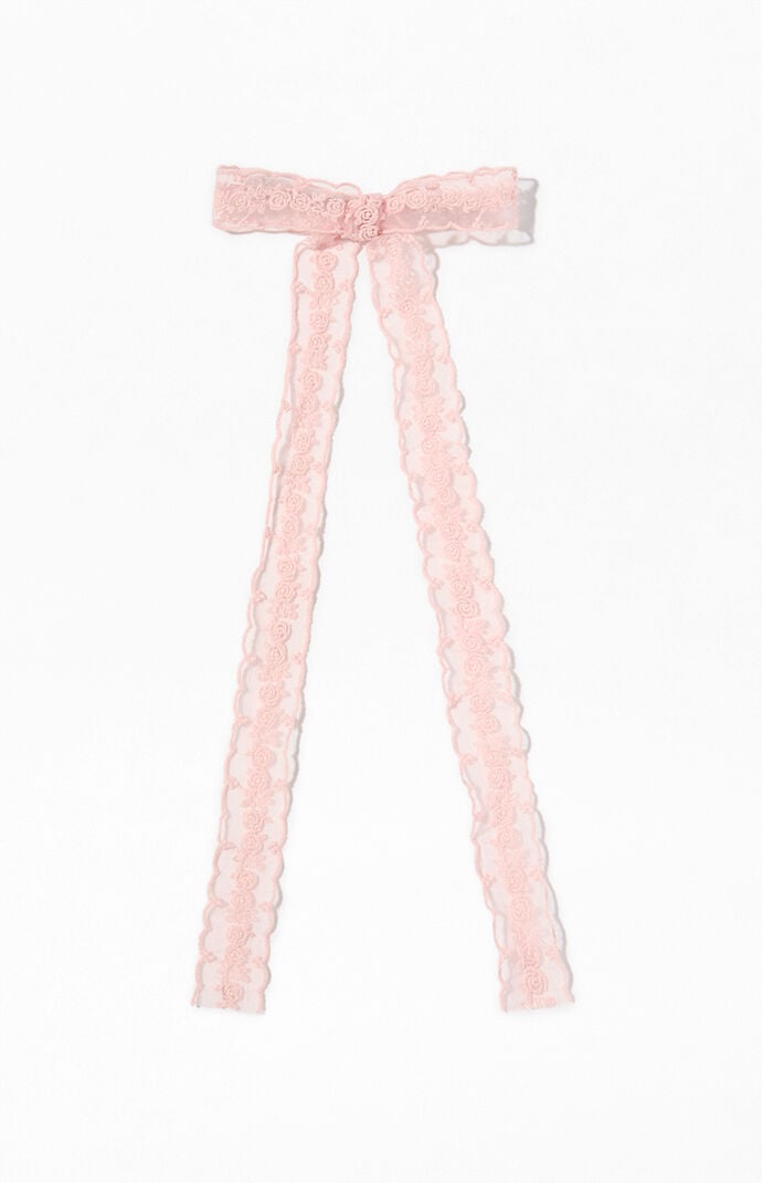 LA Hearts Rosette Scalloped Bow Bar Hair Clip