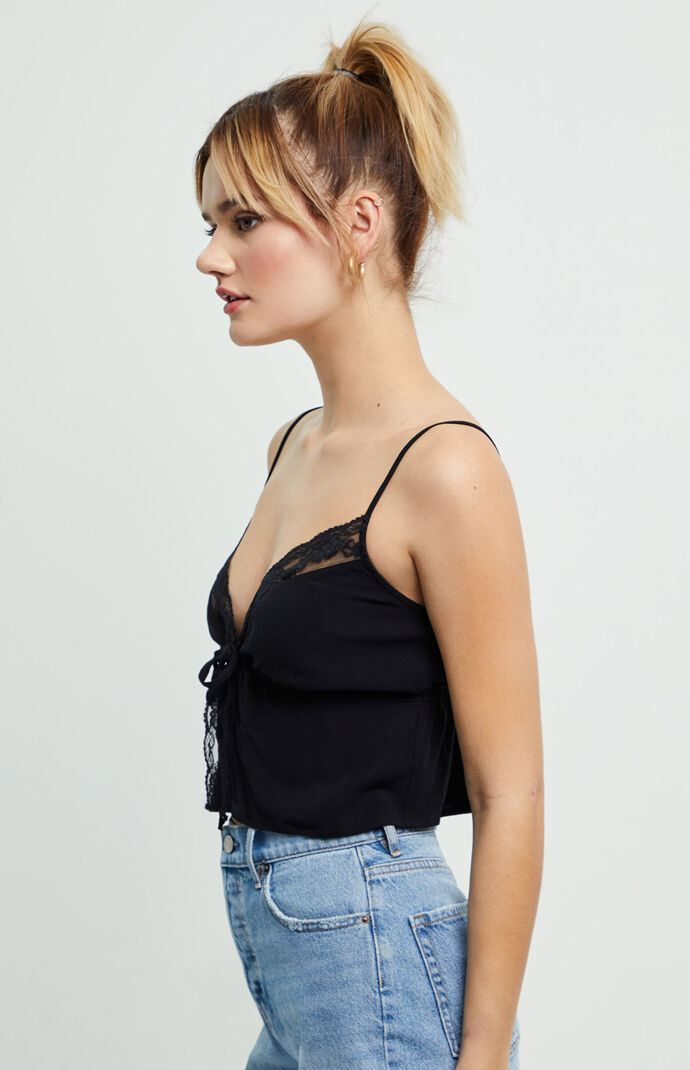 Lace Tie Front Cami Top