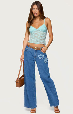 Eira Sheer Lace Tank Top image number 5