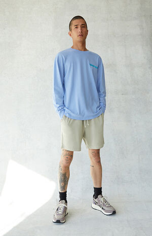 Beige Pigment Wash Volley Sweat Shorts Beige Pigment Wash Volley Sweat Shorts image number null
