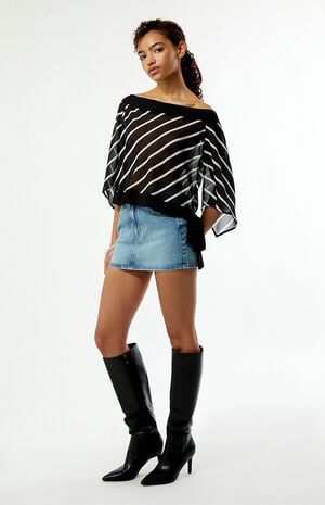 Ken Striped Off-The-Shoulder Top image number 5
