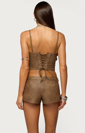 Idara Faux Leather Corset image number 3