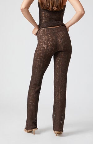 Sheer Lace Flare Pants image number 4
