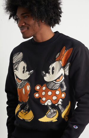 Champion x Disney Mickey u0026 Minnie Crew Neck Sweatshirt | PacSun
