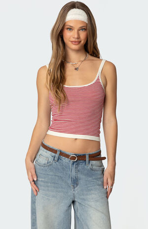 Saylor Striped Knit Tank Top image number 1