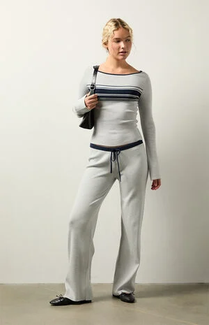 Sage Ribbed Long Sleeve Sweater image number 1