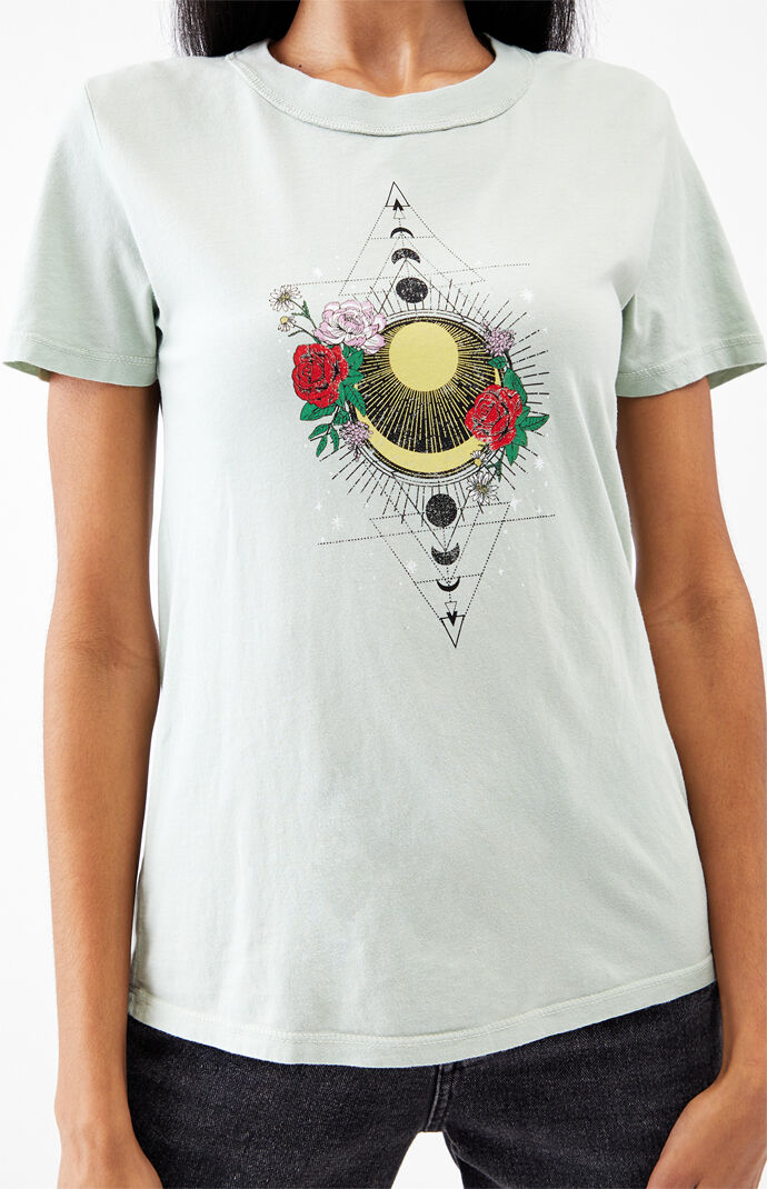 Moon Orbits Roses T-Shirt