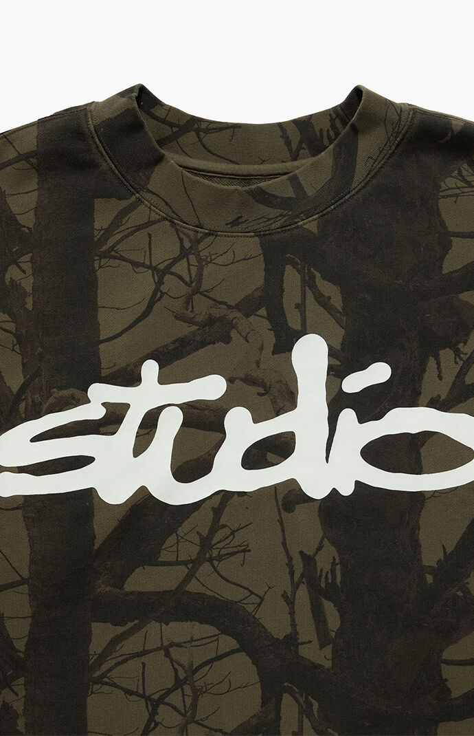 Studio by Supervsn Camo Script Crew Neck Sweatshirt