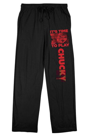 Chucky Time To Play Men's Black Sleep Pajama Pants image number 1