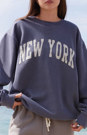 Blue Erica New York Oversized Crew Neck Sweatshirt image number 2