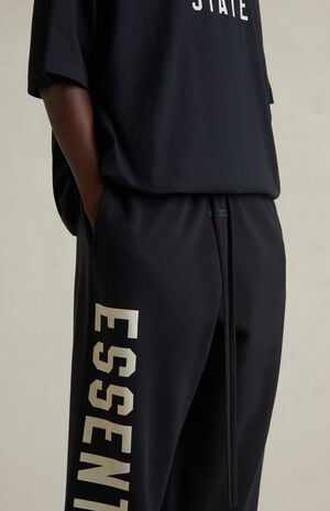 Jet Black Lounge Fleece Baggy Sweatpants image number 6