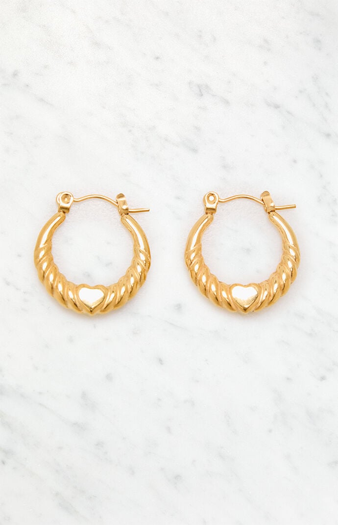 LA Hearts 14K Gold Plated Heart Earrings