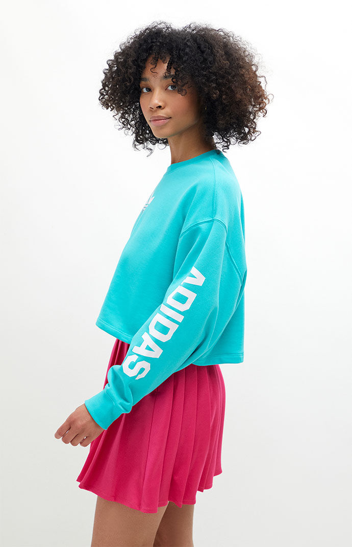 Women's adidas originals online crop crew sweatshirt