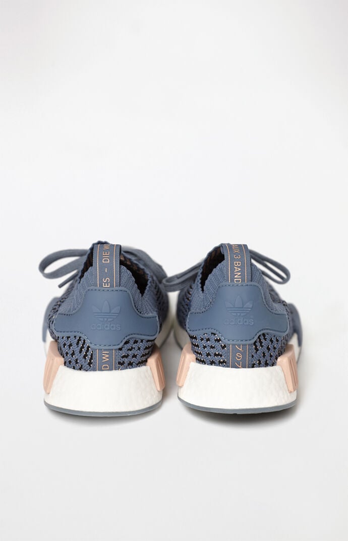 Adidas women's blue top nmd_r1 stlt primeknit sneakers