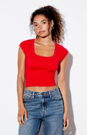 Lace Trim Bow Top image number 2