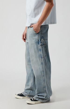 Light Indigo Slub Extreme Baggy Carpenter Jeans image number 3