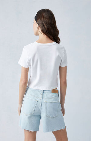 Eco Light Indigo Mid Rise Baggy Denim Shorts image number 3