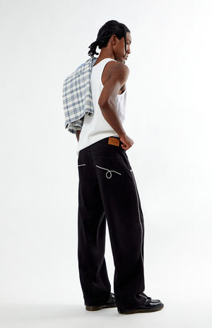 Zigzag Stitch Baggy Trousers image number 2