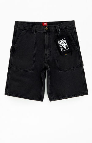 Black Utility Carpenter Baggy Denim Shorts image number 1